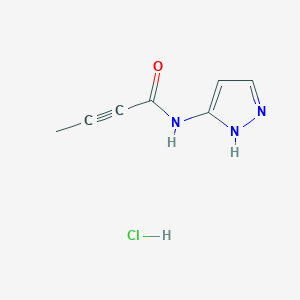 molecular formula C7H8ClN3O B2889349 N-(1H-pyrazol-3-yl)but-2-ynamide hydrochloride CAS No. 2567502-64-9