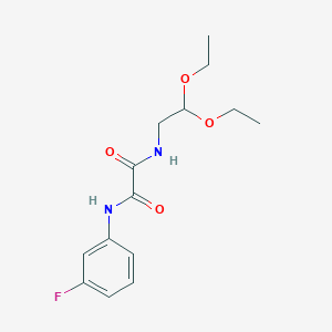 molecular formula C14H19FN2O4 B2889353 N-(2,2-diethoxyethyl)-N'-(3-fluorophenyl)oxamide CAS No. 898357-85-2