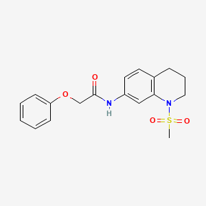 molecular formula C18H20N2O4S B2889380 N-(1-METHANESULFONYL-1,2,3,4-TETRAHYDROQUINOLIN-7-YL)-2-PHENOXYACETAMIDE CAS No. 946291-35-6