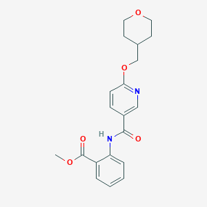 molecular formula C20H22N2O5 B2889386 methyl 2-{6-[(oxan-4-yl)methoxy]pyridine-3-amido}benzoate CAS No. 2034278-48-1