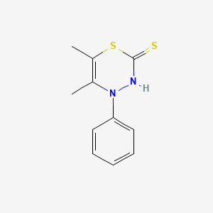 molecular formula C11H12N2S2 B2889412 5,6-dimethyl-4-phenyl-4H-1,3,4-thiadiazine-2-thiol CAS No. 17374-22-0