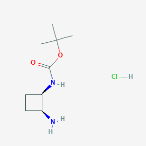 molecular formula C9H19ClN2O2 B2889471 tert-butyl rac-[(1R,2S)-2-aminocyclobutyl]carbamate hydrochloride CAS No. 2095192-35-9