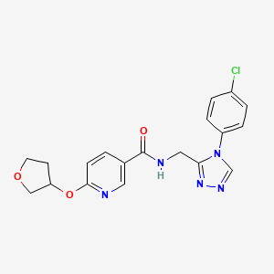 molecular formula C19H18ClN5O3 B2889490 N-((4-(4-chlorophenyl)-4H-1,2,4-triazol-3-yl)methyl)-6-((tetrahydrofuran-3-yl)oxy)nicotinamide CAS No. 2034428-56-1