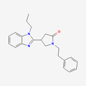 molecular formula C22H25N3O B2889497 1-(2-phenylethyl)-4-(1-propyl-1H-1,3-benzodiazol-2-yl)pyrrolidin-2-one CAS No. 878712-26-6