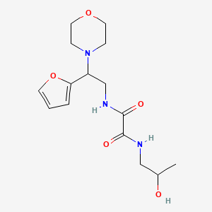 molecular formula C15H23N3O5 B2889522 N1-(2-(furan-2-yl)-2-morpholinoethyl)-N2-(2-hydroxypropyl)oxalamide CAS No. 877631-19-1