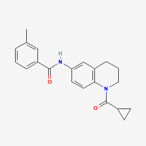 molecular formula C21H22N2O2 B2889529 N-(1-cyclopropanecarbonyl-1,2,3,4-tetrahydroquinolin-6-yl)-3-methylbenzamide CAS No. 941871-06-3
