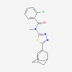 molecular formula C20H22ClN3OS B2889543 N-[5-(adamantan-1-yl)-1,3,4-thiadiazol-2-yl]-2-chloro-N-methylbenzamide CAS No. 392321-06-1