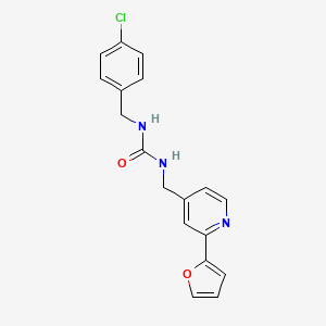 1-(4-Chlorobenzyl)-3-((2-(furan-2-yl)pyridin-4-yl)methyl)urea