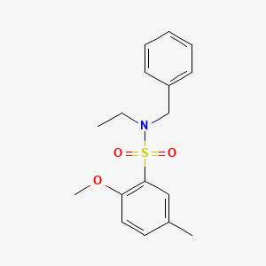 molecular formula C17H21NO3S B2889578 N-benzyl-N-ethyl-2-methoxy-5-methylbenzenesulfonamide CAS No. 1018158-66-1