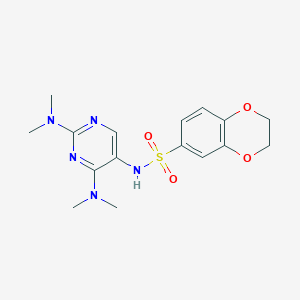 molecular formula C16H21N5O4S B2889588 N-[2,4-bis(dimethylamino)pyrimidin-5-yl]-2,3-dihydro-1,4-benzodioxine-6-sulfonamide CAS No. 1797293-17-4