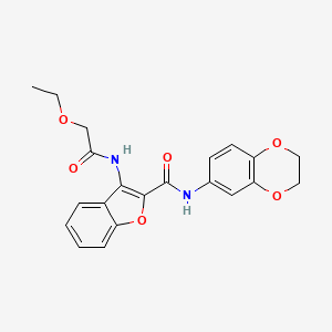 molecular formula C21H20N2O6 B2889604 N-(2,3-dihydro-1,4-benzodioxin-6-yl)-3-(2-ethoxyacetamido)-1-benzofuran-2-carboxamide CAS No. 872613-25-7
