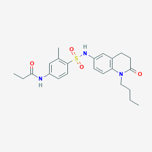 molecular formula C23H29N3O4S B2889623 N-{4-[(1-butyl-2-oxo-1,2,3,4-tetrahydroquinolin-6-yl)sulfamoyl]-3-methylphenyl}propanamide CAS No. 941912-19-2