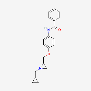 molecular formula C20H22N2O2 B2889637 N-(4-{[1-(cyclopropylmethyl)aziridin-2-yl]methoxy}phenyl)benzamide CAS No. 2418709-56-3