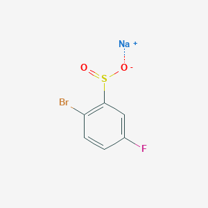 molecular formula C6H3BrFNaO2S B2889647 Sodium 2-bromo-5-fluorobenzene-1-sulfinate CAS No. 1855726-06-5