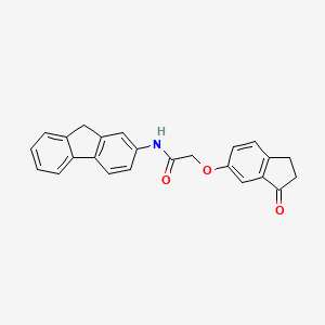 molecular formula C24H19NO3 B2889679 N-(9H-fluoren-2-yl)-2-((3-oxo-2,3-dihydro-1H-inden-5-yl)oxy)acetamide CAS No. 1203046-44-9