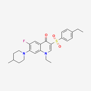 molecular formula C25H29FN2O3S B2889691 1-ethyl-3-(4-ethylbenzenesulfonyl)-6-fluoro-7-(4-methylpiperidin-1-yl)-1,4-dihydroquinolin-4-one CAS No. 892769-28-7