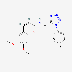 (Z)-3-(3,4-dimethoxyphenyl)-N-((1-(p-tolyl)-1H-tetrazol-5-yl)methyl)acrylamide