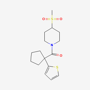(4-(Methylsulfonyl)piperidin-1-yl)(1-(thiophen-2-yl)cyclopentyl)methanone
