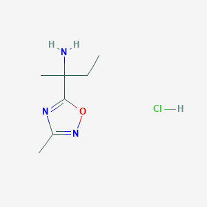 2-(3-Methyl-1,2,4-oxadiazol-5-yl)butan-2-amine;hydrochloride
