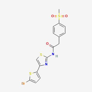 N-(4-(5-bromothiophen-2-yl)thiazol-2-yl)-2-(4-(methylsulfonyl)phenyl)acetamide