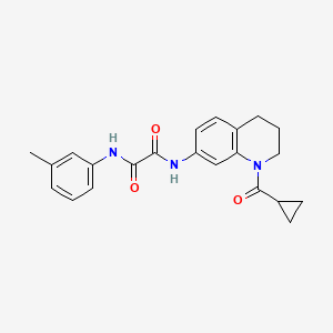 molecular formula C22H23N3O3 B2889756 N-(1-cyclopropanecarbonyl-1,2,3,4-tetrahydroquinolin-7-yl)-N'-(3-methylphenyl)ethanediamide CAS No. 898413-49-5