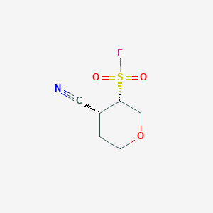 molecular formula C6H8FNO3S B2889762 rac-(3R,4S)-4-cyanooxane-3-sulfonylfluoride,cis CAS No. 2243506-90-1; 2287346-47-6
