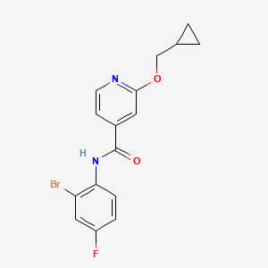 molecular formula C16H14BrFN2O2 B2889764 N-(2-bromo-4-fluorophenyl)-2-(cyclopropylmethoxy)pyridine-4-carboxamide CAS No. 2034244-99-8
