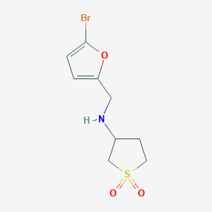 molecular formula C9H12BrNO3S B2889797 3-{[(5-Bromo-2-furyl)methyl]amino}thiolane-1,1-dione CAS No. 1019483-44-3