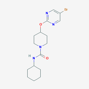 molecular formula C16H23BrN4O2 B2889801 4-[(5-bromopyrimidin-2-yl)oxy]-N-cyclohexylpiperidine-1-carboxamide CAS No. 2380142-84-5