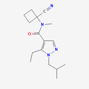 molecular formula C16H24N4O B2889834 N-(1-cyanocyclobutyl)-5-ethyl-N-methyl-1-(2-methylpropyl)-1H-pyrazole-4-carboxamide CAS No. 1797803-97-4