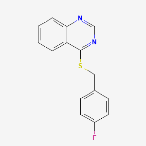 molecular formula C15H11FN2S B2889835 4-{[(4-fluorophenyl)methyl]sulfanyl}quinazoline CAS No. 852366-96-2