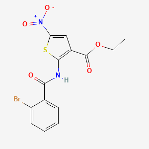 molecular formula C14H11BrN2O5S B2889900 Ethyl 2-(2-bromobenzamido)-5-nitrothiophene-3-carboxylate CAS No. 477490-78-1