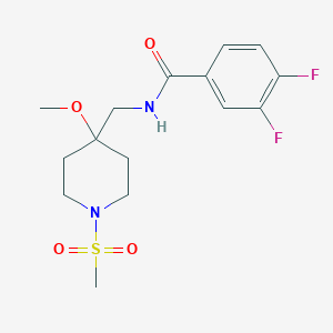 molecular formula C15H20F2N2O4S B2889947 3,4-difluoro-N-[(1-methanesulfonyl-4-methoxypiperidin-4-yl)methyl]benzamide CAS No. 2415570-22-6