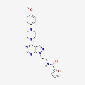 molecular formula C23H25N7O3 B2889965 N-(2-(4-(4-(4-methoxyphenyl)piperazin-1-yl)-1H-pyrazolo[3,4-d]pyrimidin-1-yl)ethyl)furan-2-carboxamide CAS No. 1021123-15-8
