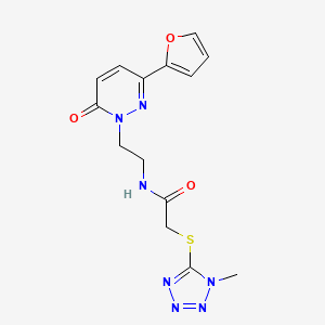 N-(2-(3-(furan-2-yl)-6-oxopyridazin-1(6H)-yl)ethyl)-2-((1-methyl-1H-tetrazol-5-yl)thio)acetamide