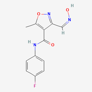 molecular formula C12H10FN3O3 B2889971 N-(4-fluorophenyl)-3-[(hydroxyimino)methyl]-5-methyl-4-isoxazolecarboxamide CAS No. 400083-74-1