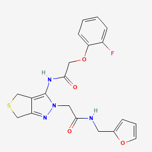 2-(2-fluorophenoxy)-N-(2-(2-((furan-2-ylmethyl)amino)-2-oxoethyl)-4,6-dihydro-2H-thieno[3,4-c]pyrazol-3-yl)acetamide