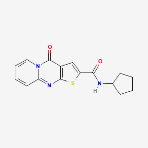molecular formula C16H15N3O2S B2889991 N-cyclopentyl-4-oxo-4H-pyrido[1,2-a]thieno[2,3-d]pyrimidine-2-carboxamide CAS No. 690250-02-3