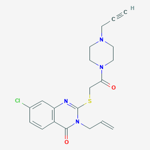 7-Chloro-2-({2-oxo-2-[4-(prop-2-yn-1-yl)piperazin-1-yl]ethyl}sulfanyl)-3-(prop-2-en-1-yl)-3,4-dihydroquinazolin-4-one