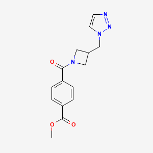 molecular formula C15H16N4O3 B2890014 methyl 4-{3-[(1H-1,2,3-triazol-1-yl)methyl]azetidine-1-carbonyl}benzoate CAS No. 2320468-46-8