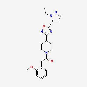 1-(4-(5-(1-ethyl-1H-pyrazol-5-yl)-1,2,4-oxadiazol-3-yl)piperidin-1-yl)-2-(2-methoxyphenyl)ethanone