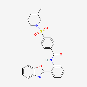 N-(2-(benzo[d]oxazol-2-yl)phenyl)-4-((3-methylpiperidin-1-yl)sulfonyl)benzamide
