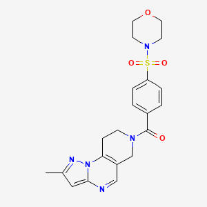 (2-methyl-8,9-dihydropyrazolo[1,5-a]pyrido[3,4-e]pyrimidin-7(6H)-yl)(4-(morpholinosulfonyl)phenyl)methanone