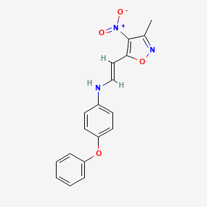 molecular formula C18H15N3O4 B2890029 N-[(E)-2-(3-methyl-4-nitro-1,2-oxazol-5-yl)ethenyl]-4-phenoxyaniline CAS No. 240799-81-9