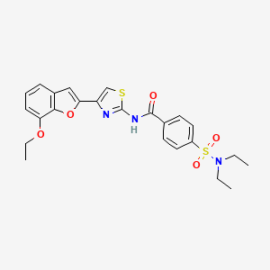 molecular formula C24H25N3O5S2 B2890047 4-(diethylsulfamoyl)-N-[4-(7-ethoxy-1-benzofuran-2-yl)-1,3-thiazol-2-yl]benzamide CAS No. 921870-60-2