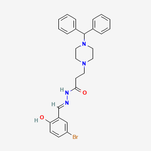 molecular formula C27H29BrN4O2 B2890053 (E)-3-(4-benzhydrylpiperazin-1-yl)-N'-(5-bromo-2-hydroxybenzylidene)propanehydrazide CAS No. 398998-06-6