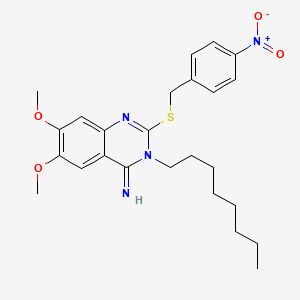 6,7-dimethoxy-2-[(4-nitrobenzyl)sulfanyl]-3-octyl-4(3H)-quinazolinimine