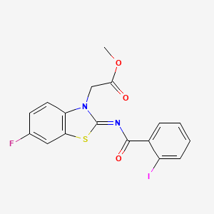 (Z)-methyl 2-(6-fluoro-2-((2-iodobenzoyl)imino)benzo[d]thiazol-3(2H)-yl)acetate