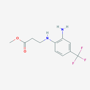 molecular formula C11H13F3N2O2 B2890084 Methyl 3-[2-amino-4-(trifluoromethyl)anilino]propanoate CAS No. 885949-99-5