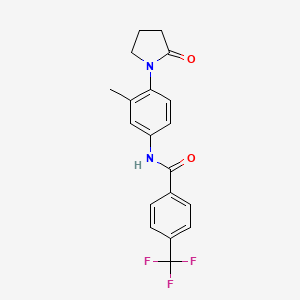 molecular formula C19H17F3N2O2 B2890088 N-[3-methyl-4-(2-oxopyrrolidin-1-yl)phenyl]-4-(trifluoromethyl)benzamide CAS No. 941933-45-5